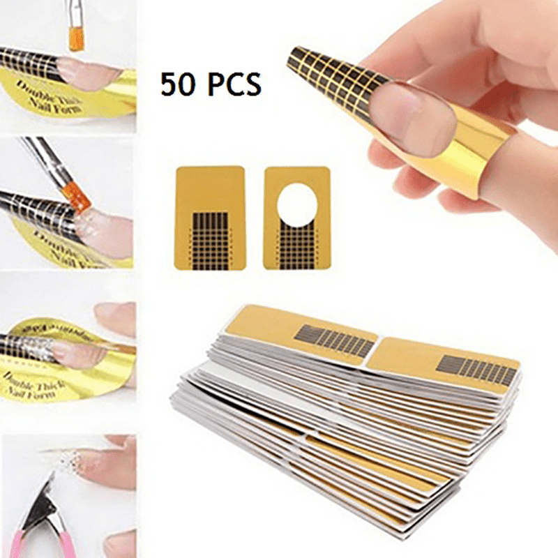 50 pcs Acrylic Nail Forms for Extensions Paper Tray Accessory