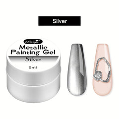 Punk Metal Nail Gel Rose Gold Silver Art Long Lasting Varnish 5g