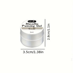Punk Metal Nail Gel Rose Gold Silver Art Long Lasting Varnish 5g