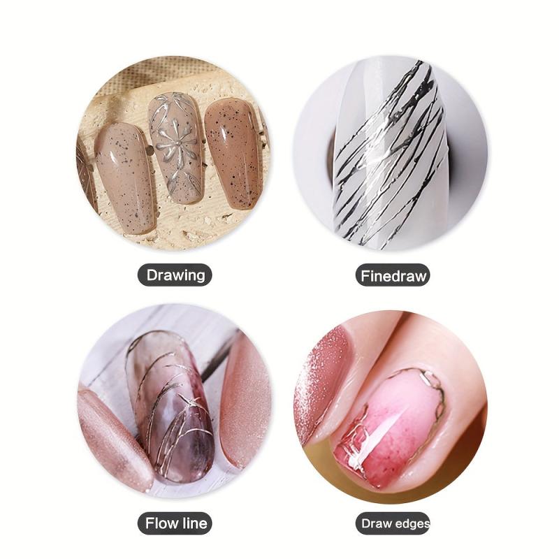 Punk Metal Nail Gel Rose Gold Silver Art Long Lasting Varnish 5g