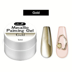 Punk Metal Nail Gel Rose Gold Silver Art Long Lasting Varnish 5g