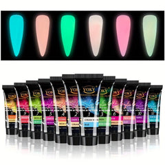 Glow in the Dark Crystal Nail Extensions 12 Colors DIY