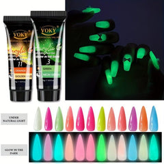 Glow in the Dark Crystal Nail Extensions 12 Colors DIY
