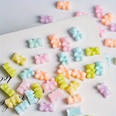 50pcs Bear Nail Charms Colorful Nail Jewelry for Women and Girls DIY Nail Art