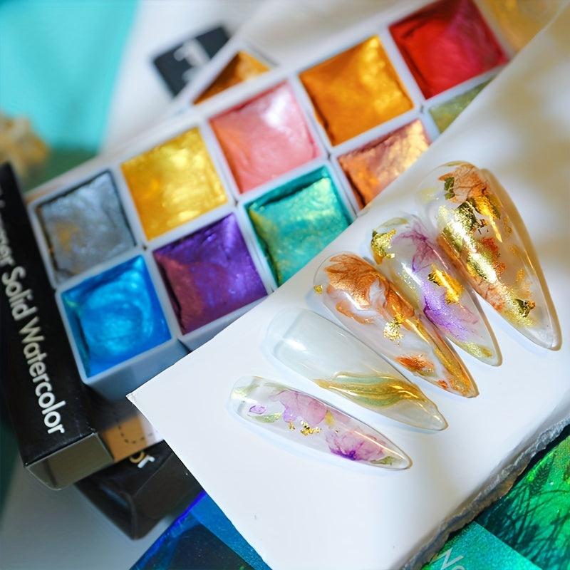 DIY Watercolor Nail Painting Kit - 6 Colors Watercolor Paint for Nail Art