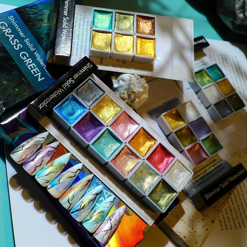 DIY Watercolor Nail Painting Kit - 6 Colors Watercolor Paint for Nail Art