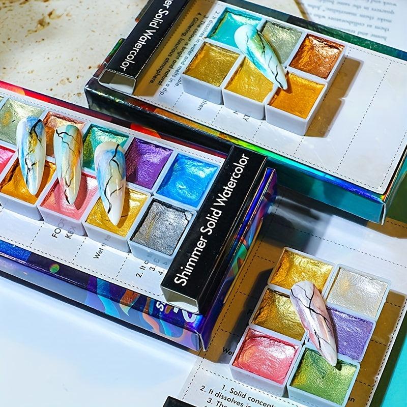 DIY Watercolor Nail Painting Kit - 6 Colors Watercolor Paint for Nail Art