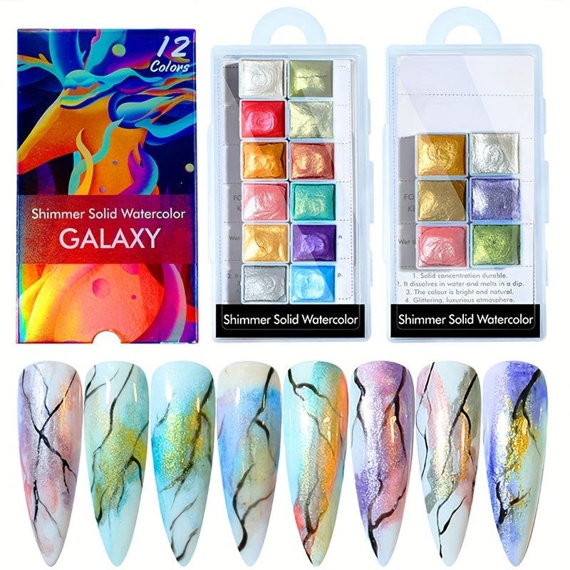 DIY Watercolor Nail Painting Kit - 6 Colors Watercolor Paint for Nail Art