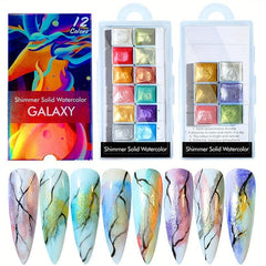 DIY Watercolor Nail Painting Kit - 6 Colors Watercolor Paint for Nail Art