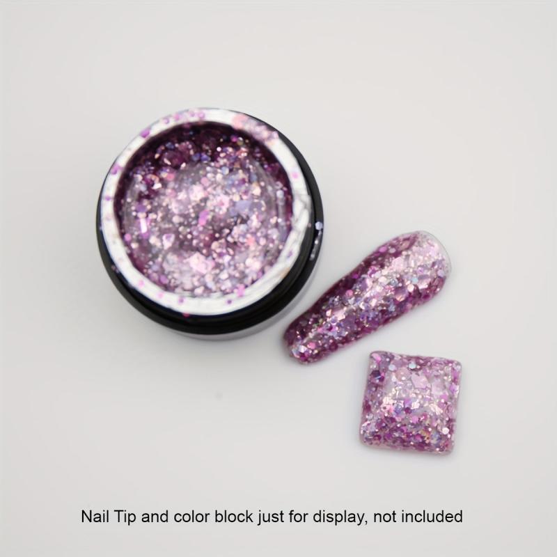 Glitter Gel Nail Polish 5ml Purple Pink Nail Gel
