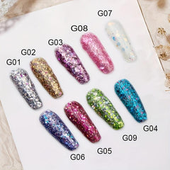 Glitter Gel Nail Polish 5ml Purple Pink Nail Gel