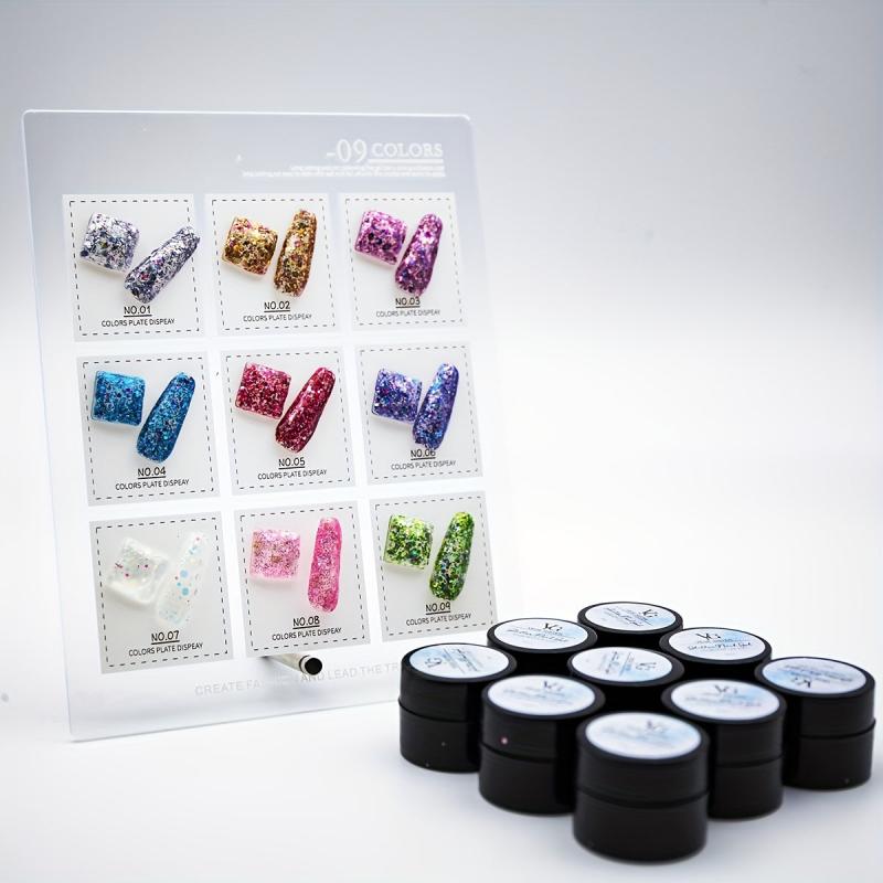 Glitter Gel Nail Polish 5ml Purple Pink Nail Gel