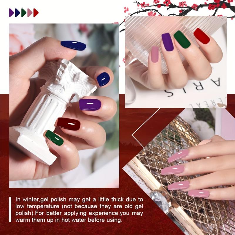 10 Colors Gel Nail Polish Starter Kit Pink Green Soak Off No Wipe Set