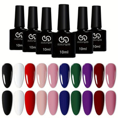 10 Colors Gel Nail Polish Starter Kit Pink Green Soak Off No Wipe Set