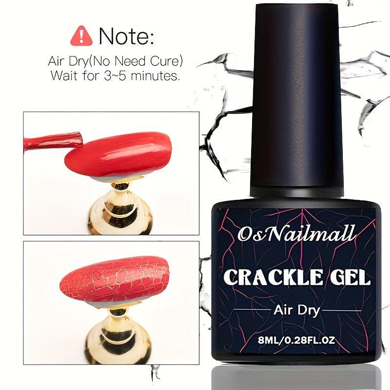 12 Colors Crackle Gel Polish Nail Lacquer Quick Drying Nail Art Gel 8ml