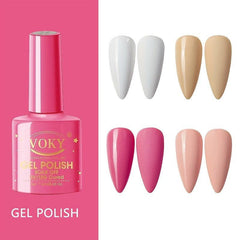 5ml Rainbow Neon Gel Nail Polish Set Soak Off Pastel Glitter Matte Top Coat