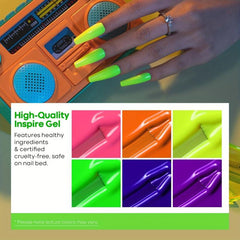 Neon Gel Nail Polish Set 6 Summer Colors for DIY Nail Art
