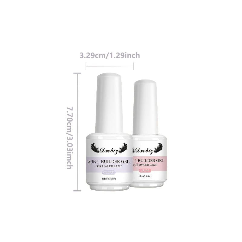 5-In-1 15ML Builder Nail Gel Set - Nail Extension, Repair & Art