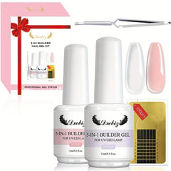 5-In-1 15ML Builder Nail Gel Set - Nail Extension, Repair & Art