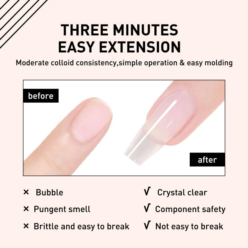 Fiber Extension Glue Set for Nail Repair, Fast Fiber Glue Set