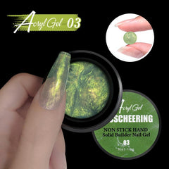 Pearl Gel Nail Polish Set Mermaid Green Shimmer