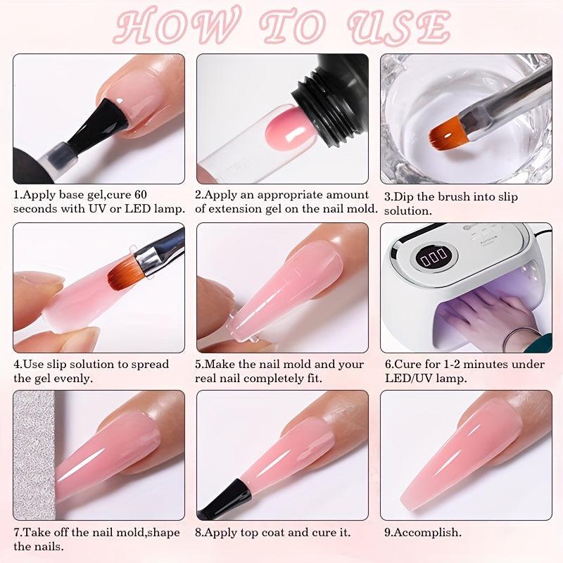 Pink Clear Poly Extension Gel Fast Building Gel For Beginners