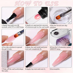 Pink Clear Poly Extension Gel Fast Building Gel For Beginners