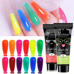 12 Colors Fluorescent Nail Extension Gel - Crystal Quick Nail Extension Gel