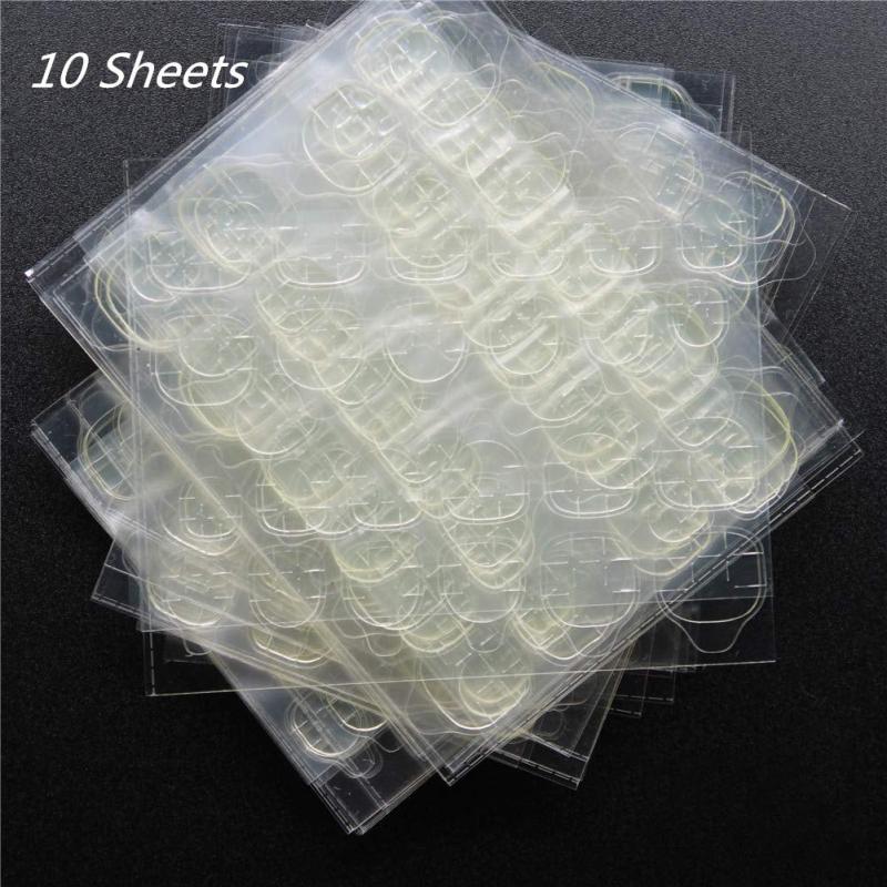 10 Sheets Waterproof Double-Sided Adhesive Tabs Nail Glue Sticker Manicure Tools