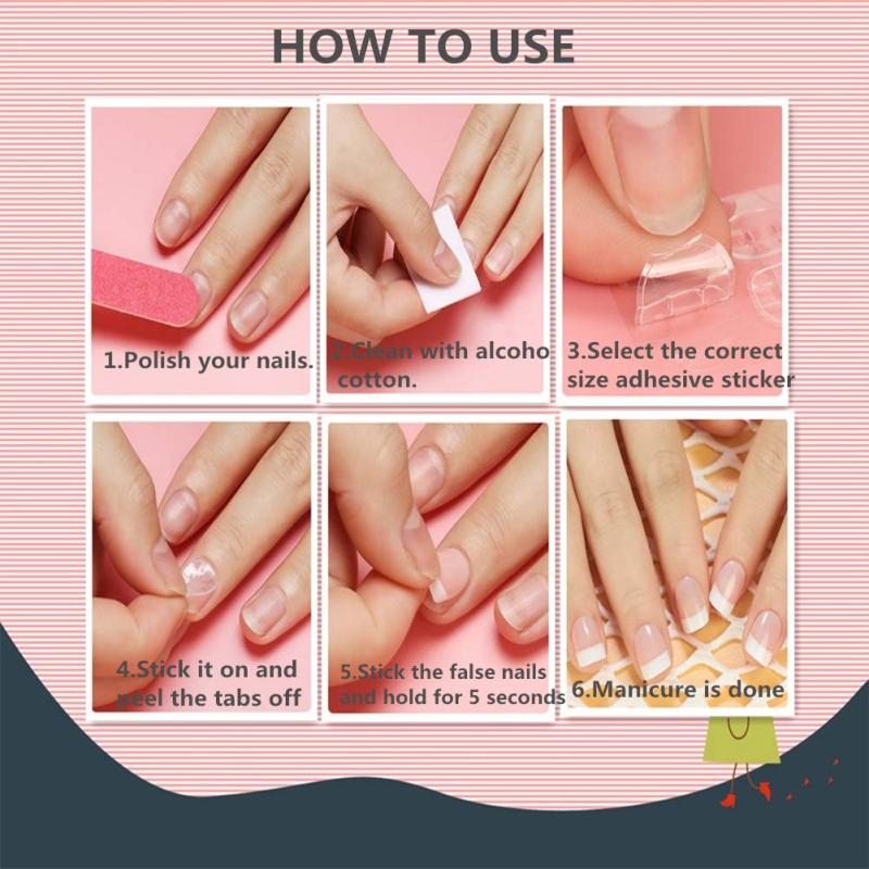 10 Sheets Waterproof Double-Sided Adhesive Tabs Nail Glue Sticker Manicure Tools