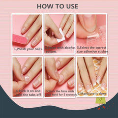 10 Sheets Waterproof Double-Sided Adhesive Tabs Nail Glue Sticker Manicure Tools