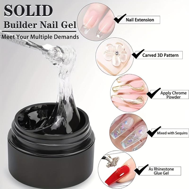 Non Stick Solid Nail Glue Gel for Acrylic Nails Easy to Apply and Remove