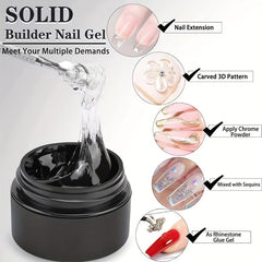 Non Stick Solid Nail Glue Gel for Acrylic Nails Easy to Apply and Remove