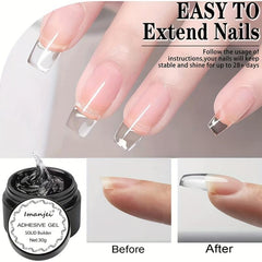 Non Stick Solid Nail Glue Gel for Acrylic Nails Easy to Apply and Remove