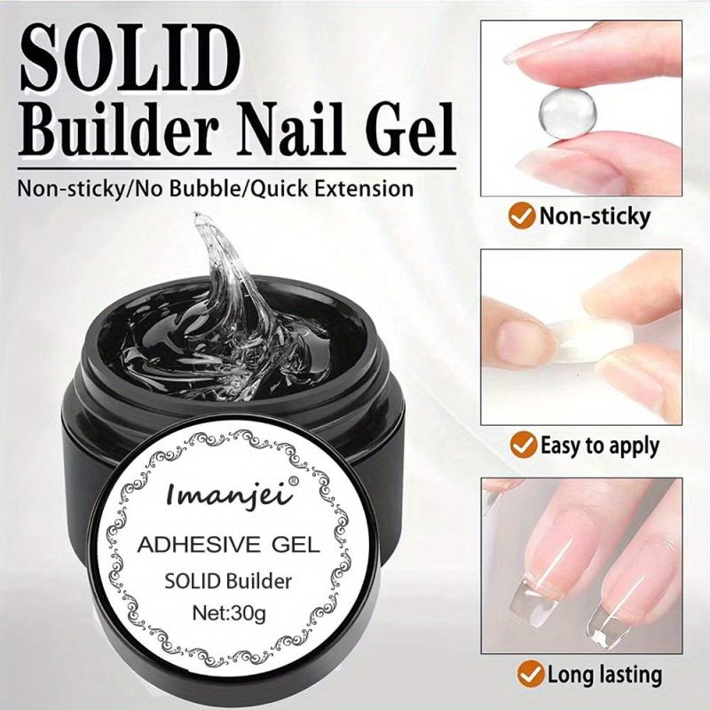 Non Stick Solid Nail Glue Gel for Acrylic Nails Easy to Apply and Remove