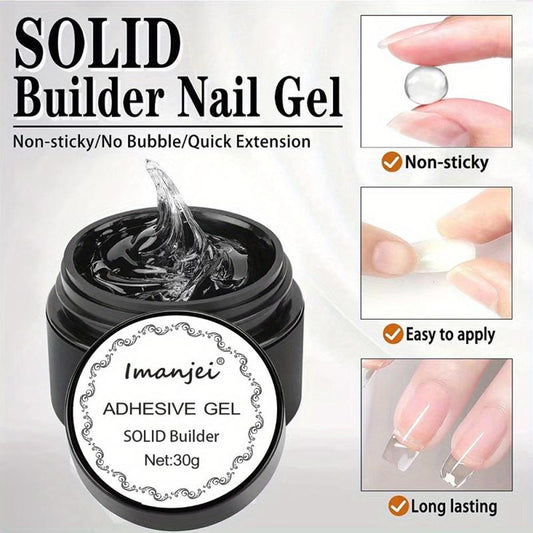 Non Stick Solid Nail Glue Gel for Acrylic Nails Easy to Apply and Remove