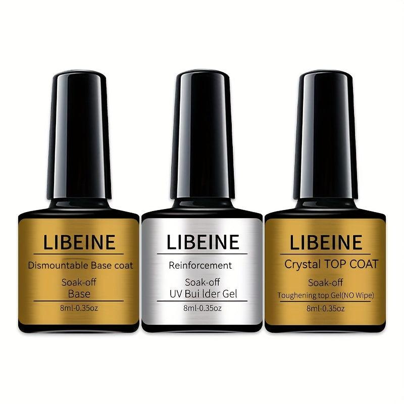 6-Piece Gel Nail Polish Set with Base Coat, Top Coat & Primer