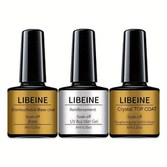6-Piece Gel Nail Polish Set with Base Coat, Top Coat & Primer
