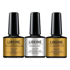 6-Piece Gel Nail Polish Set with Base Coat, Top Coat & Primer