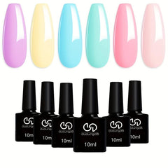 6 Colors Macaroon Candy Nail Polish Gel Set