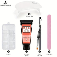 5 pcs Easy Nail Extension Glue for Women - Non Stick Painless & DIY Salon Use