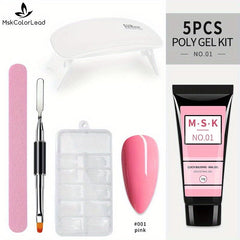 5 pcs Easy Nail Extension Glue for Women - Non Stick Painless & DIY Salon Use