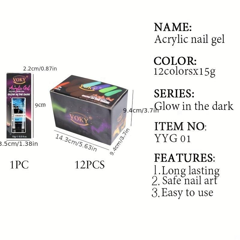 Glow In The Dark Nail Gel Set for Manicure DIY