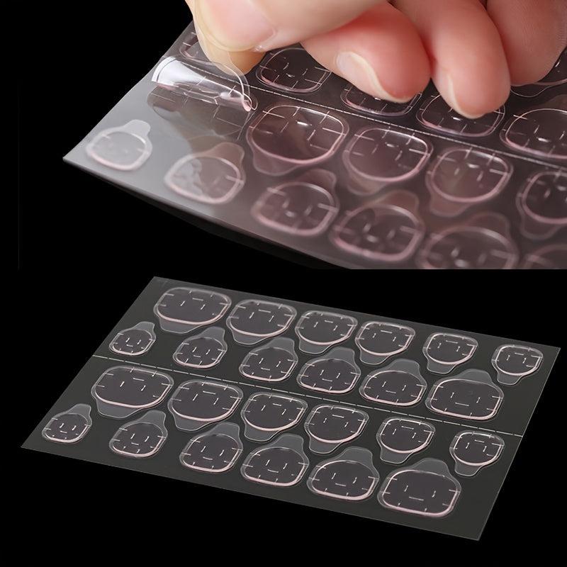 240 Pcs Pink Double Sided Nail Glue Sticker Waterproof Breathable Adhesive Tabs
