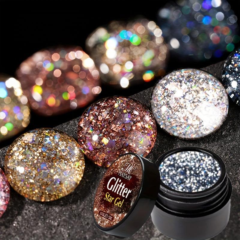 Holographic Glitter Gel Nail Polish Set