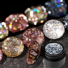 Holographic Glitter Gel Nail Polish Set
