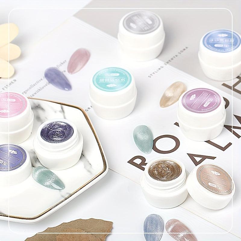 Holographic Glitter Cat Eye Gel Nail Polish Romantic Galaxy Series