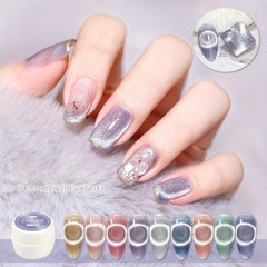Holographic Glitter Cat Eye Gel Nail Polish Romantic Galaxy Series