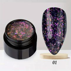 Glitter Gel Nail Polish Aurora Sequins Gel - Home Salon Nail Art DIY