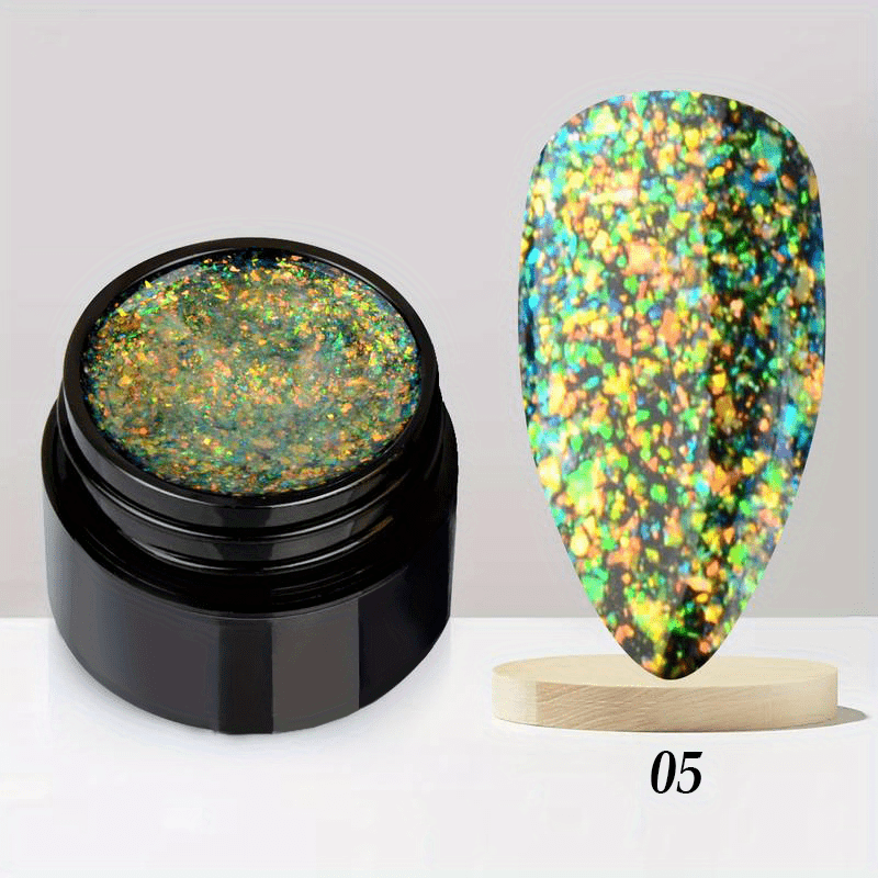Glitter Gel Nail Polish Aurora Sequins Gel - Home Salon Nail Art DIY